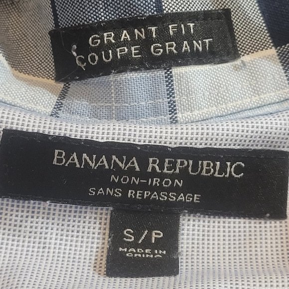Banana Republic Tailored Slim Flit Shirt Blue - Small - Picture 4 of 4